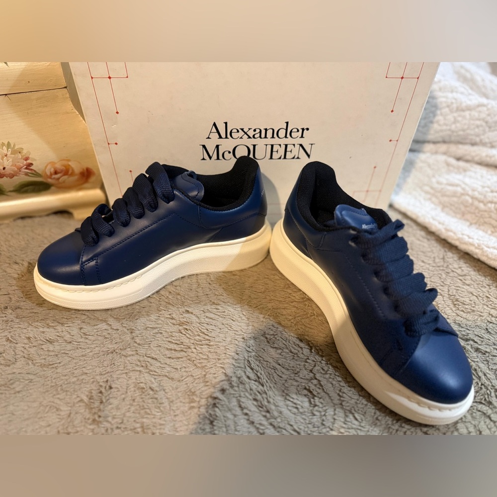 Alexander McQueen Navy Blue Sneakers